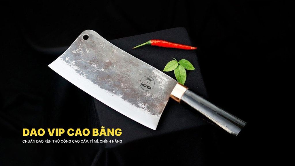Dao chặt gà sắc bén -Thép nhíp ô tô - Cán mun khâu đồng - N09MDD DAO VIP CAO BẰNG