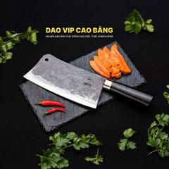 Dao chặt gà sắc bén -Thép nhíp ô tô - Cán mun khâu inox - N09M DAO VIP CAO BẰNG