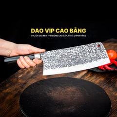 Dao chặt gà sắc bén -Thép nhíp ô tô - Cán mun khâu inox - N09TM / DAO VIP CAO BẰNG