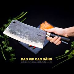 Dao chặt xương sắc bén - Thép nhíp ô tô - Cán mun khâu inox - N10M DAO VIP CAO BẰNG