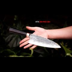 Dao Deba thép nhíp dập hoa văn - N12TMDD