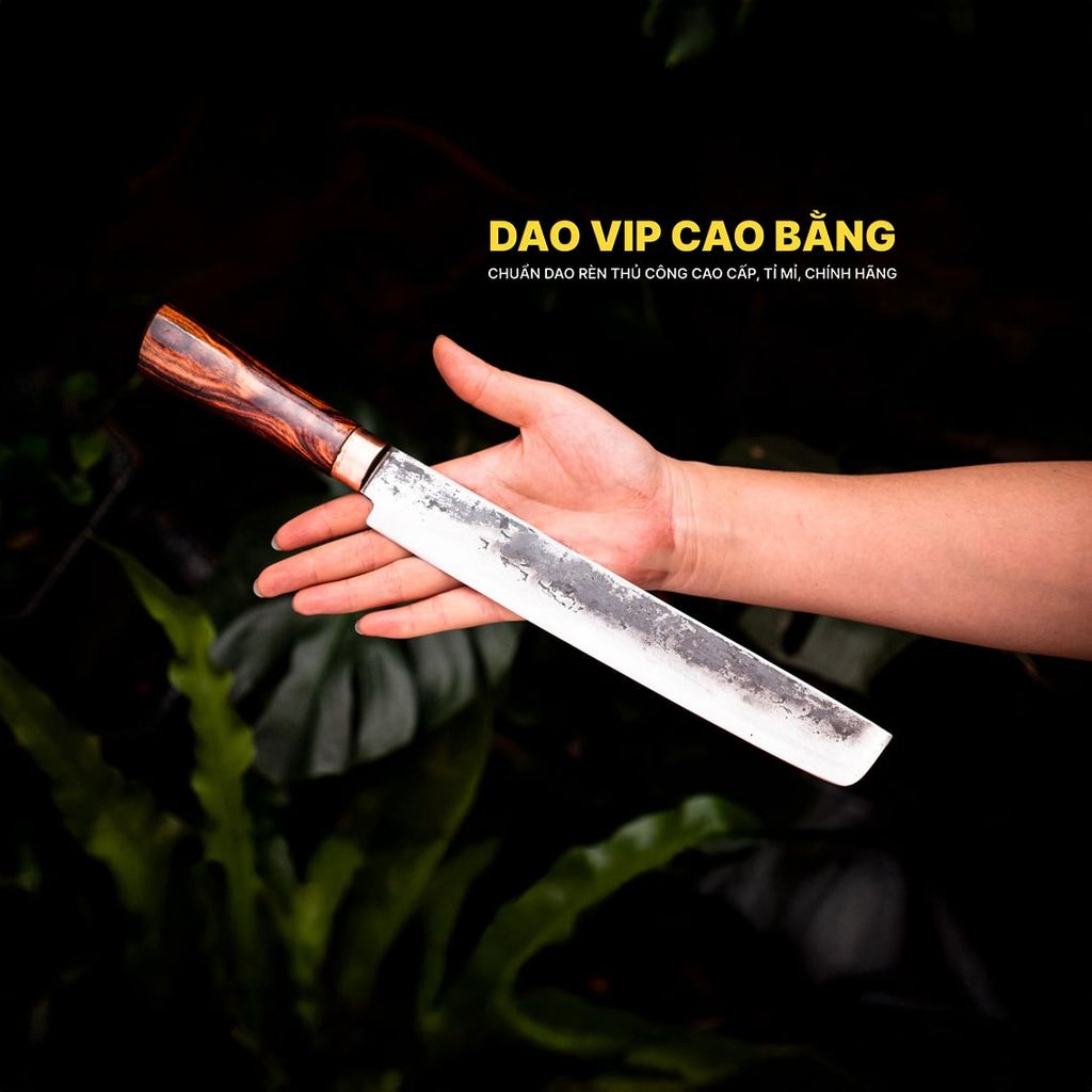 Dao phúc sen bản takohiki thép nhíp dập hoa văn - N15TDD DAO VIP CAO BẰNG