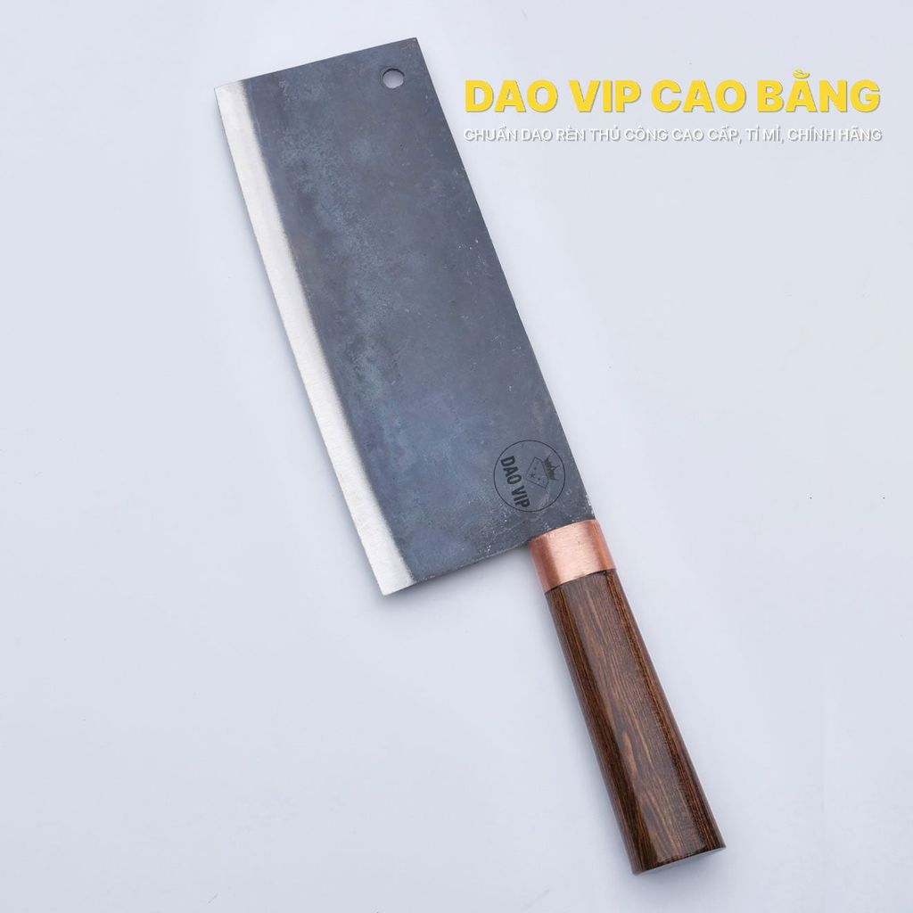 Dao chặt gà sắc bén - Thép nhíp ô tô - Cán cẩm khâu đồng - G05D DAO VIP CAO BẰNG