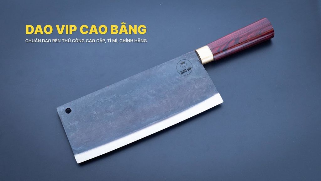 Dao chặt xương sắc bén - Thép nhíp ô tô - Cán cẩm khâu đồng - G06D DAO VIP CAO BẰNG