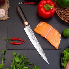 Dao Phile thép nhíp dập hoa văn - N14TMDD