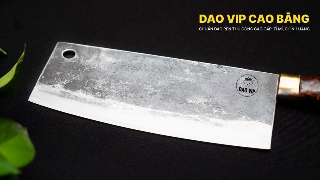 Dao chặt gà sắc bén - Thép nhíp ô tô - Cán cẩm khâu đồng - G05D DAO VIP CAO BẰNG