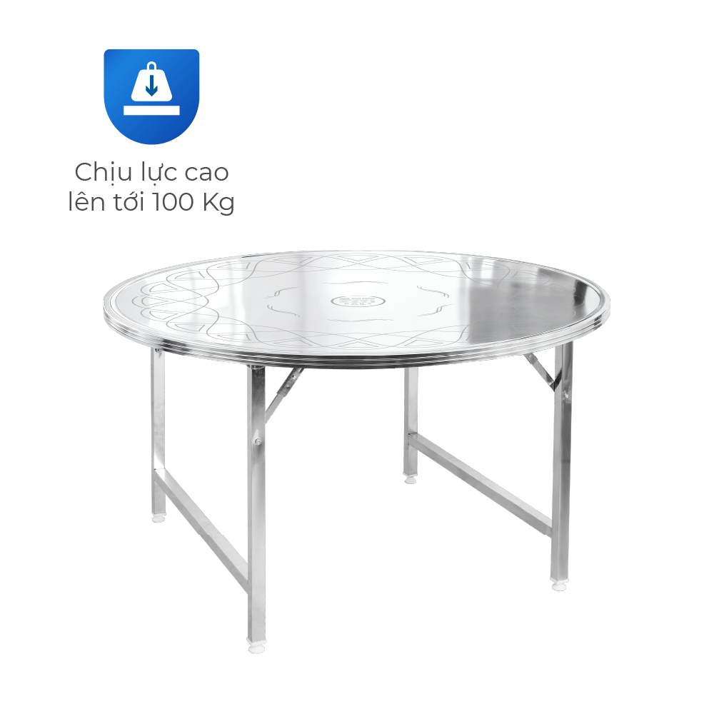  Bàn Inox Dona chân xếp thái 1m2 Laser 