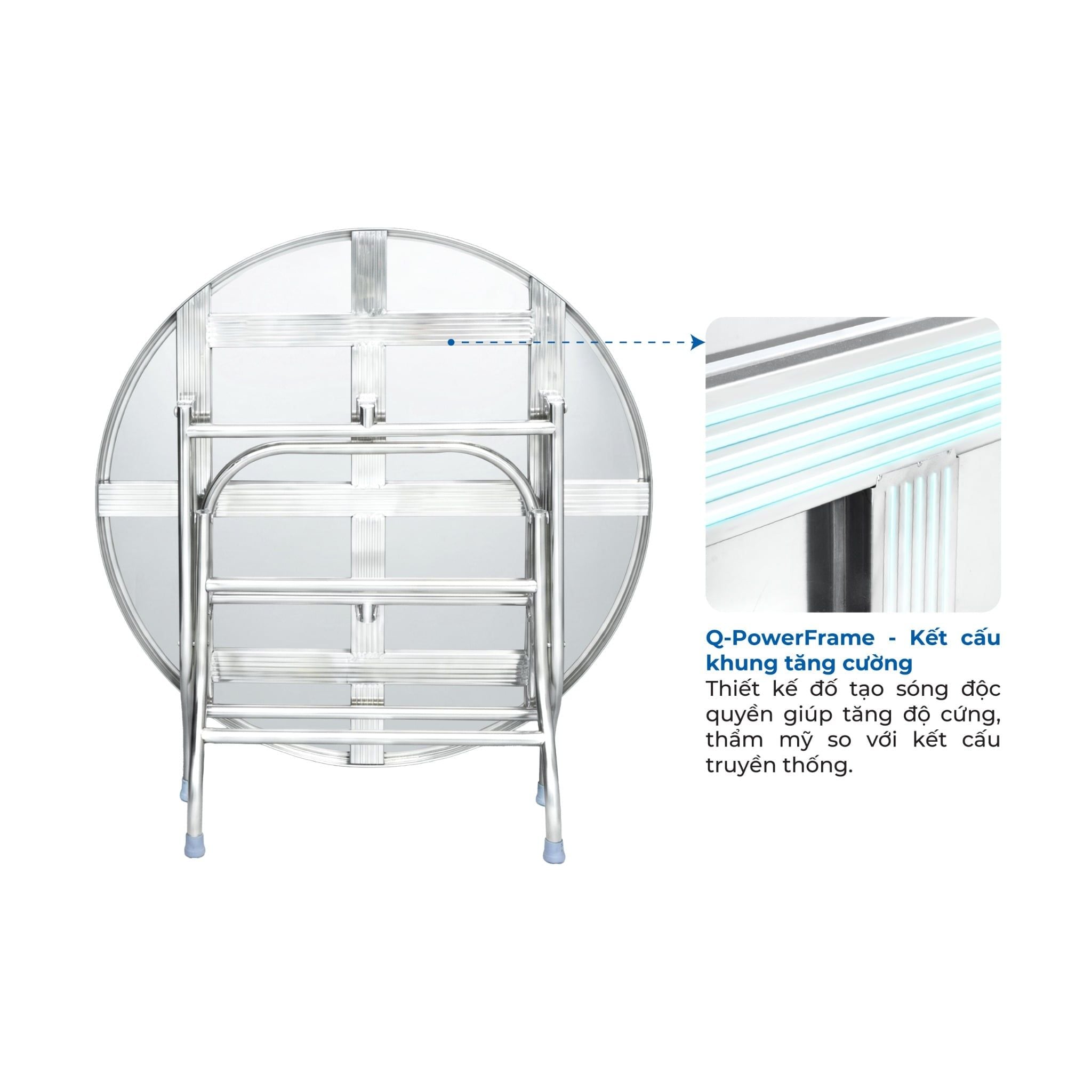  Bàn inox FELIX 1m2 cạnh vuông 