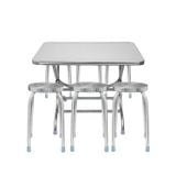  Combo Bàn inox FELIX 700 x 1200 (mm) 4U 201 + 6 Ghế đẩu inox DONA mặt 30 phi 25 bông 