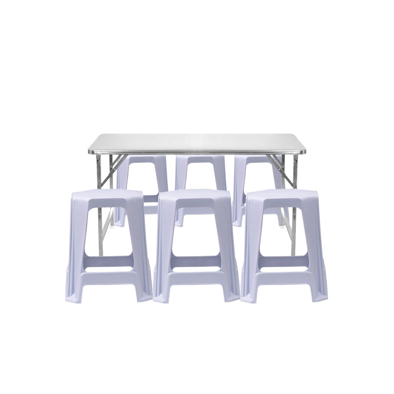  Bàn chữ nhật Felix Inno 60x100cm + 6 ghế nhựa cao Jumbo 