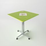  Bàn kiếng 6 tấc chân 1 trụ inox 