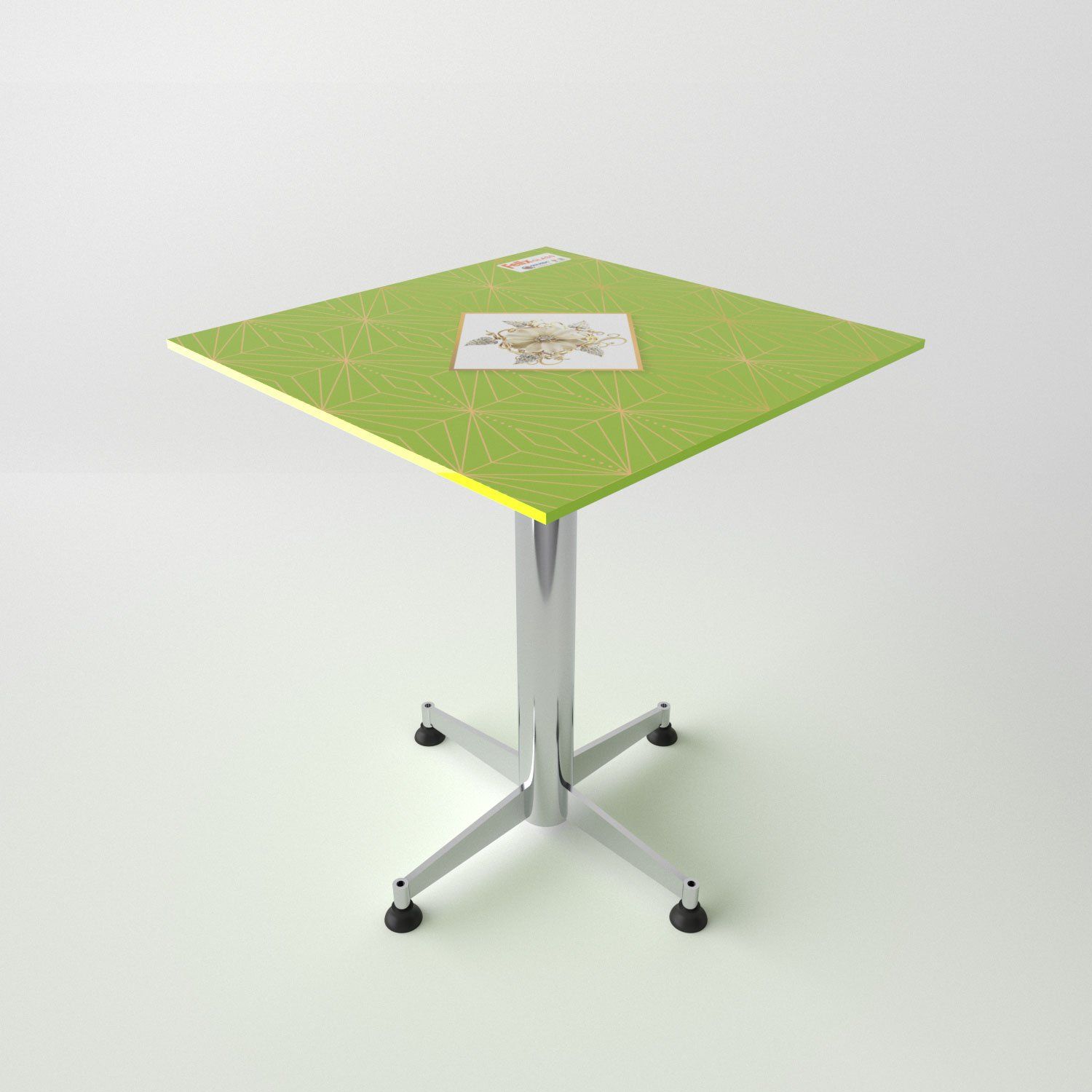  Bàn kiếng 6 tấc chân 1 trụ inox 