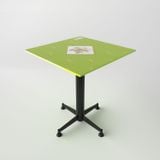  Bàn kiếng 6 tấc chân 1 trụ sắt - Đen 