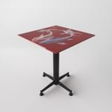  Bàn kiếng 6 tấc chân Paris 1 trụ sắt - Đen 