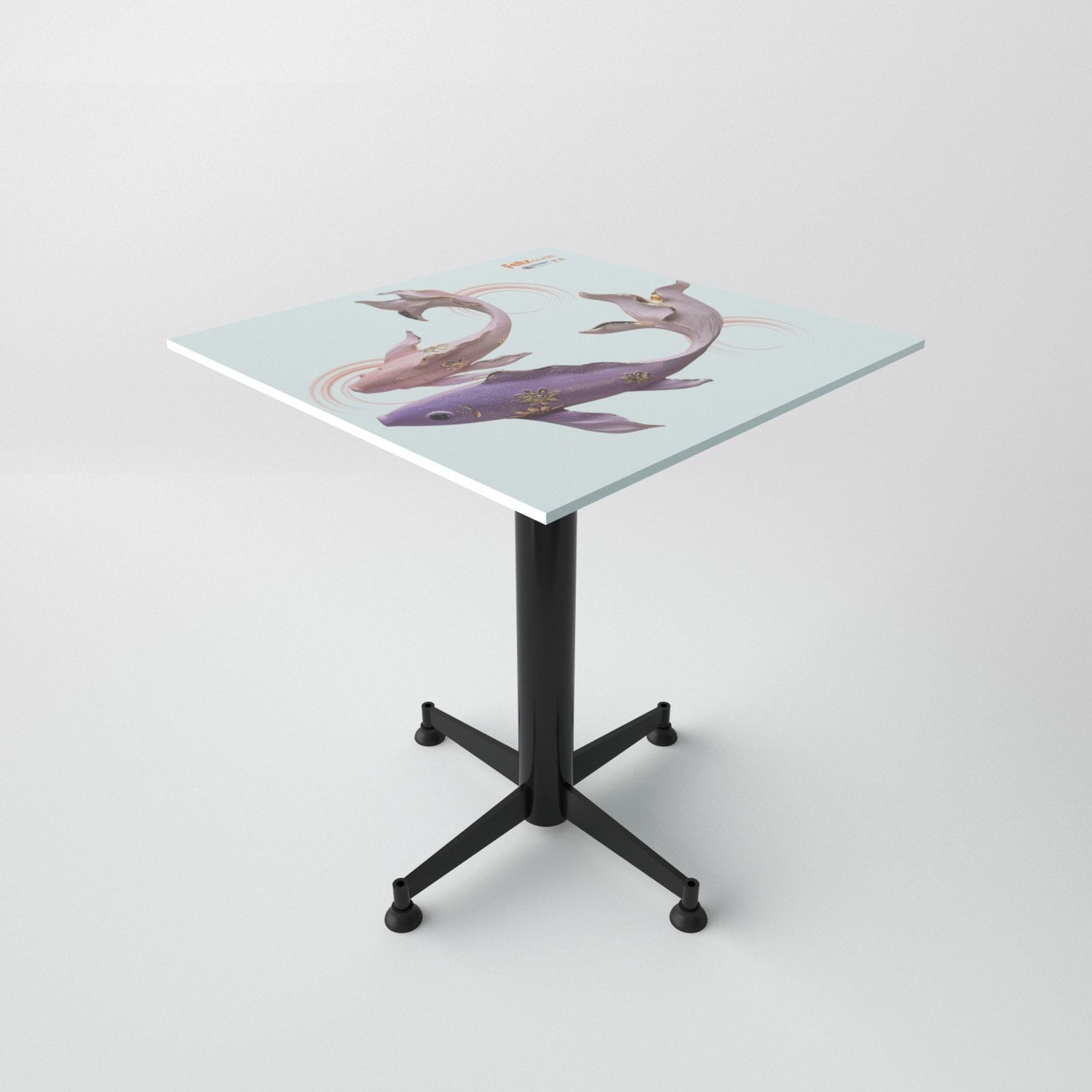  Bàn kiếng 6 tấc chân 1 trụ sắt - Đen 