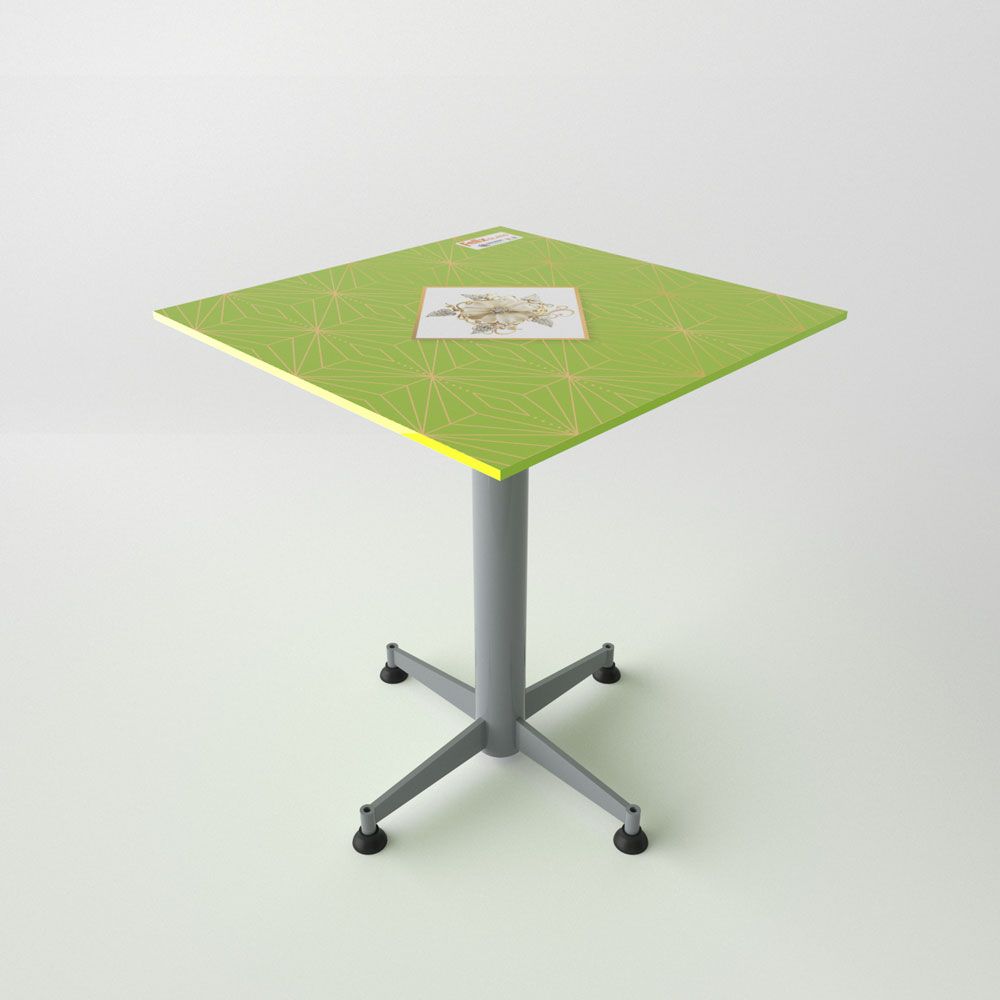  Bàn kiếng 6 tấc chân Paris 1 trụ sắt - Xám 