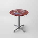  Bàn kiếng 6 tấc chân Paris 1 trụ sắt - Xám 