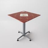  Bàn kiếng 6 tấc chân Paris 1 trụ sắt - Xám 