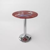  Bàn kiếng 6 tấc chân mâm 1 trụ inox 