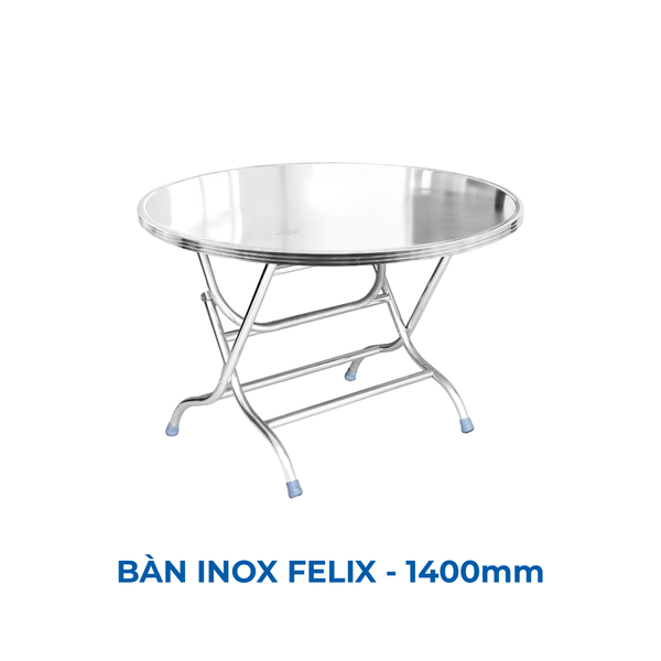 Bàn inox FELIX 1m4 cạnh vuông