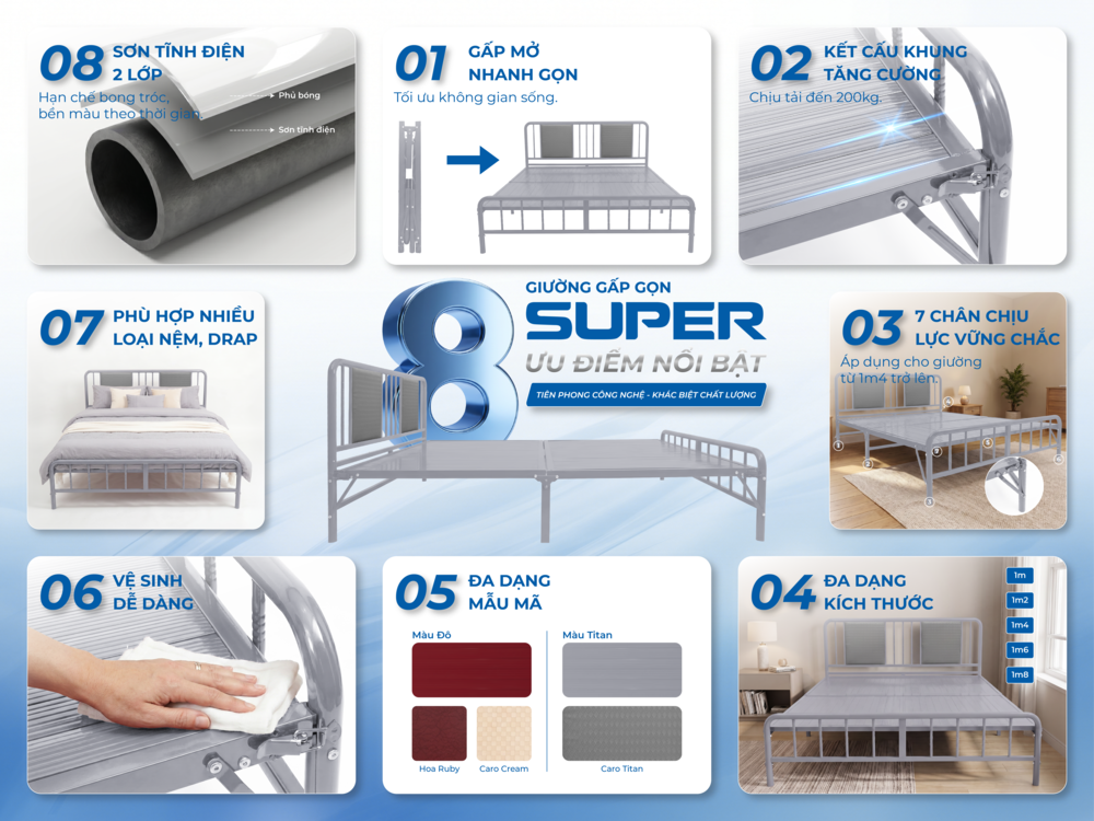  GIƯỜNG GẤP GỌN SUPER 