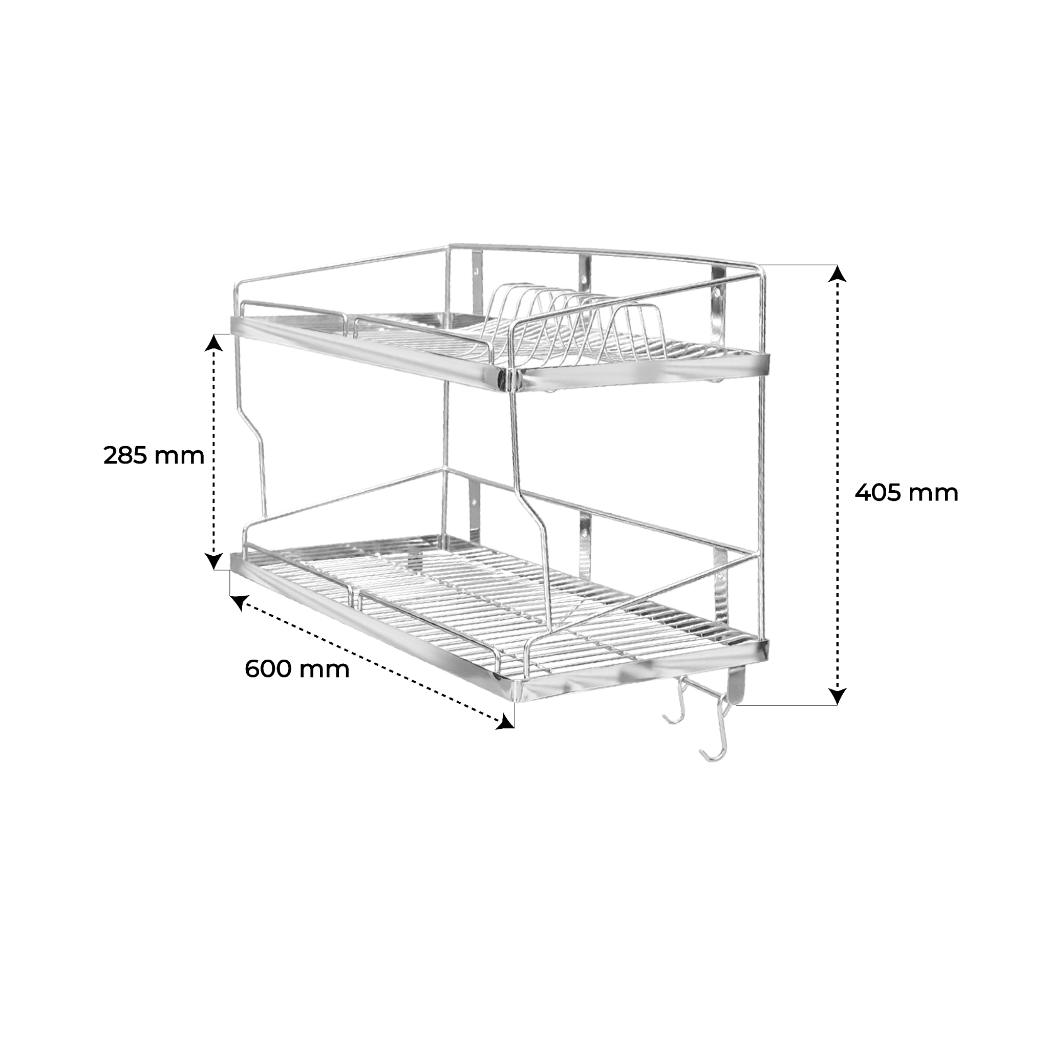  Kệ treo la inox Deli 2 tầng 304 