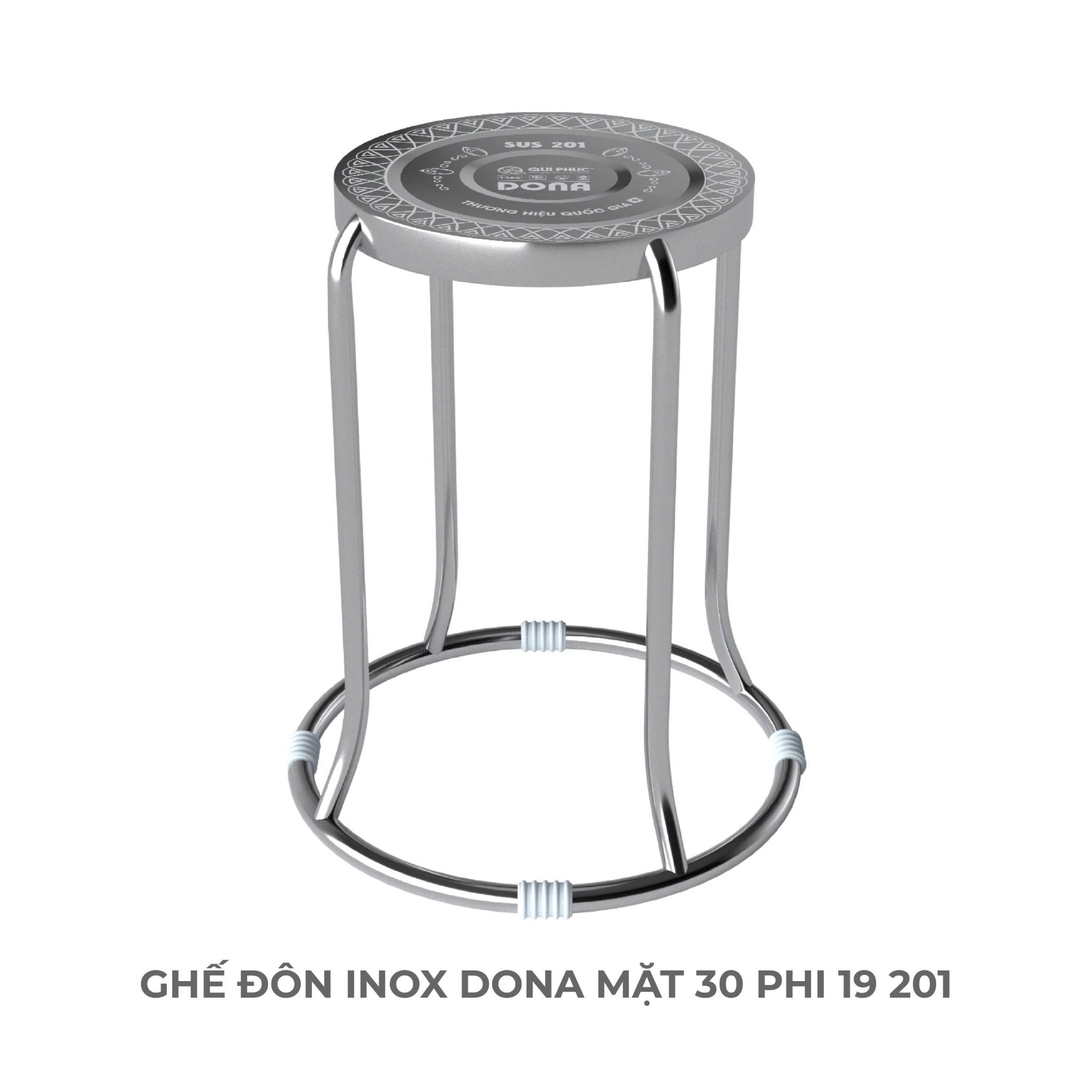  Ghế đôn inox DONA mặt 30 phi 19 