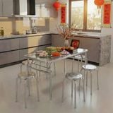  Bàn inox FELIX Inno 700x1200 mm + 10 Ghế đẩu inox DONA 201 