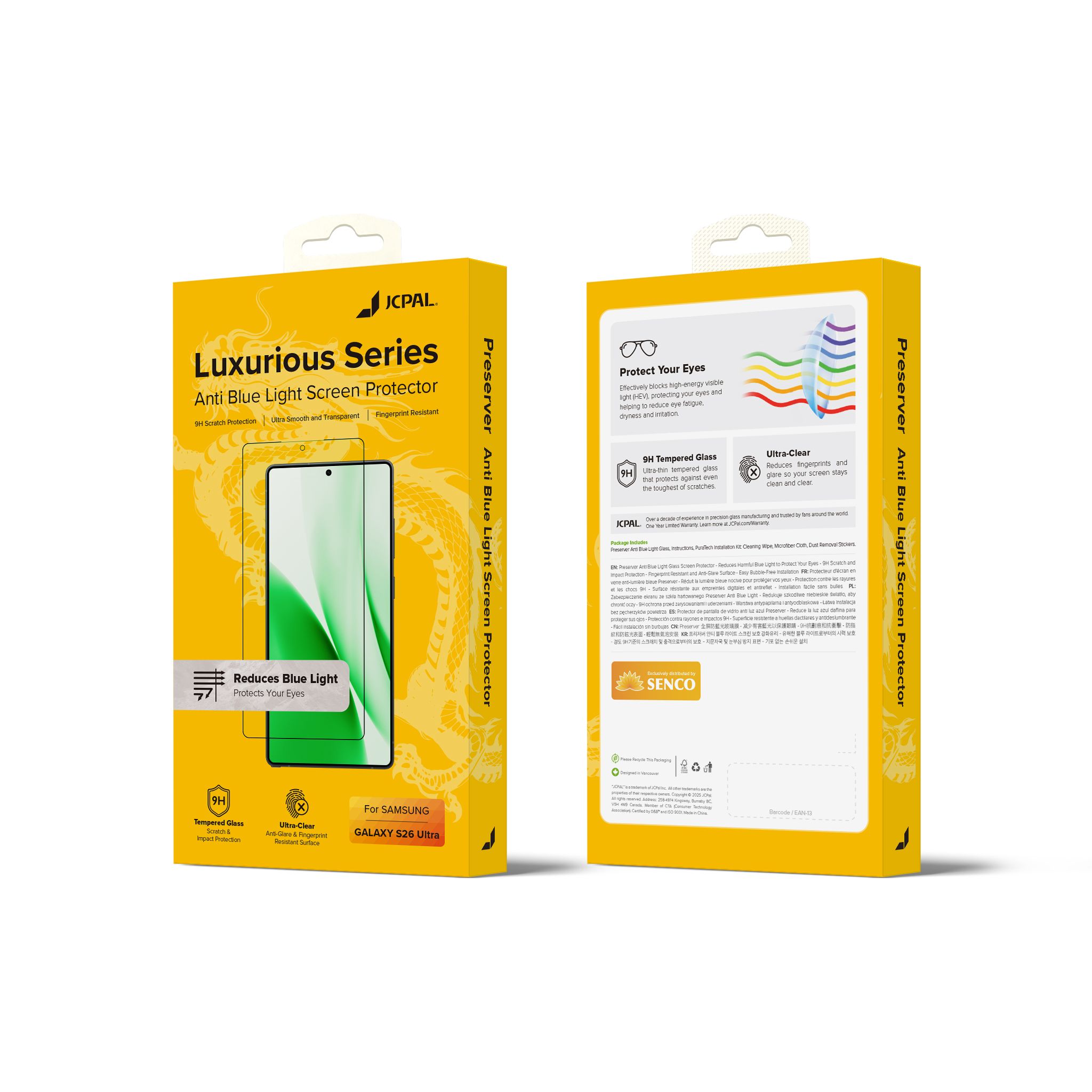  Cường Lực Chống Ánh Sáng Xanh JCPAL Preserver, Samsung Galaxy S26 Ultra 
