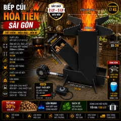 Bếp củi hỏa tiễn sài gòn họng củi 200m có kèm quạt  – dùng cho nồi 130 lit