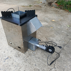 Bếp củi tên lửa họng củi 100m phiên bản cao cấp thân vỏ inox đẹp bền và an toàn