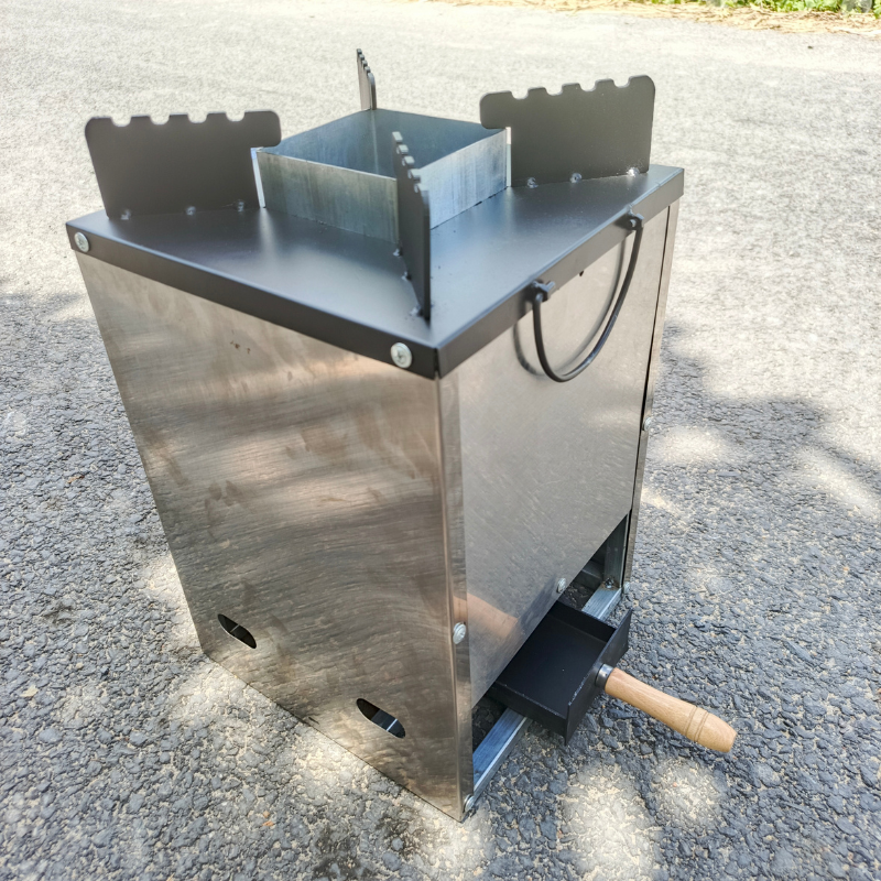 Bếp củi tên lửa họng củi 100m phiên bản cao cấp thân vỏ inox đẹp bền và an toàn