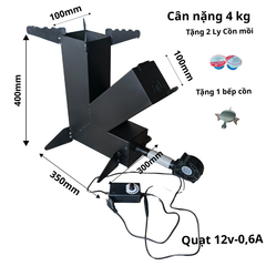 Bếp củi hỏa tiễn sài gòn họng củi 100m có kèm quạt  – tiết kiệm củi,lửa mạnh như bếp gas công nghiệp