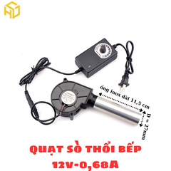 Quạt Thổi Khí Kèm Bộ Điều Tốc Turbo 12V/12W – Giải pháp tăng lửa mạnh cho bếp củi, bếp than, bếp dầu thải
