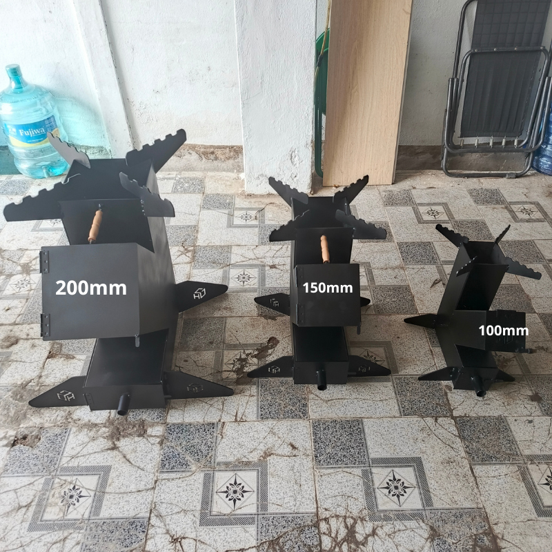 Bếp củi hỏa tiễn sài gòn họng củi 100m có kèm quạt  – tiết kiệm củi,lửa mạnh như bếp gas công nghiệp