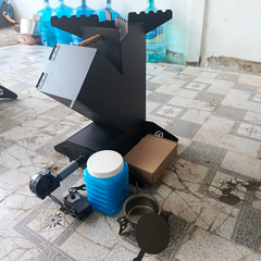 Bếp củi hỏa tiễn sài gòn họng củi 200m có kèm quạt  – dùng cho nồi 130 lit