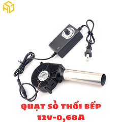 Quạt Thổi Khí Kèm Bộ Điều Tốc Turbo 12V/12W – Giải pháp tăng lửa mạnh cho bếp củi, bếp than, bếp dầu thải