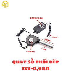 Quạt Thổi Khí Kèm Bộ Điều Tốc Turbo 12V/12W – Giải pháp tăng lửa mạnh cho bếp củi, bếp than, bếp dầu thải
