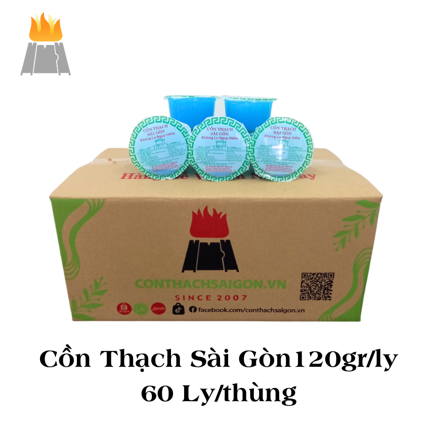 Cồn Thạch Sài Gòn Thùng 60Ly, 1 Ly 120gr dùng nấu lẩu nướng trong quán ăn,nhà hàng
