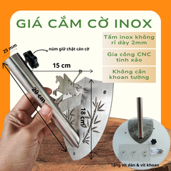 GIÁ CẮM CỜ INOX MẪU 2026 – THIẾT KẾ CÂY TRE & THÁNH GIÓNG – BỀN ĐẸP, TRANG NGHIÊM