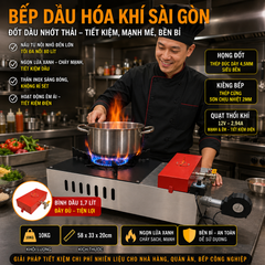 Bếp Dầu Hóa Khí Sài Gòn | Thân bếp inox sạch sẽ an toàn  Tiết Kiệm Dầu – Lửa Mạnh – Nấu Nồi 80L