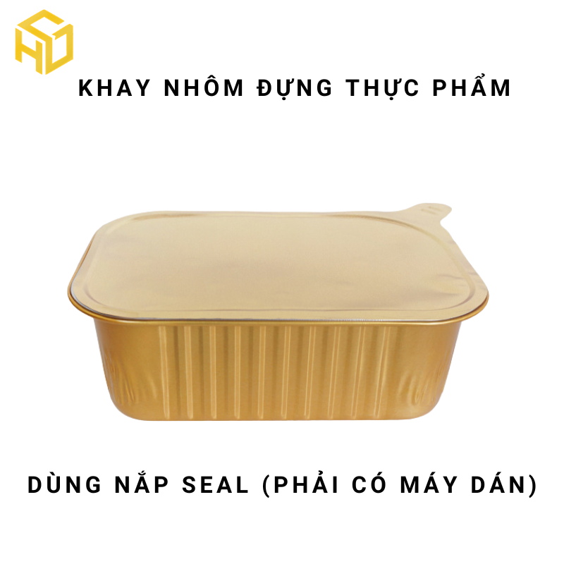 Khay nhôm (khay nhôm chữ nhật) màu vàng cao cấp đựng thực phẩm đủ size