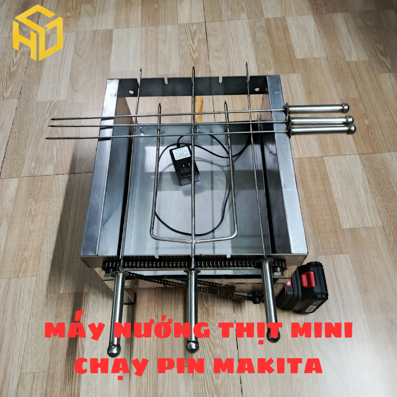 Máy Nướng Thịt Mini Tự Động Dùng Pin Makita – Tiện Lợi Cho Gia Đình Đi Cắm Trại Không Có Điện