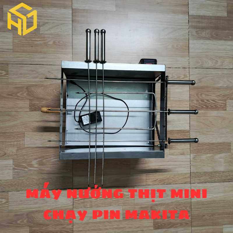Máy Nướng Thịt Mini Tự Động Dùng Pin Makita – Tiện Lợi Cho Gia Đình Đi Cắm Trại Không Có Điện