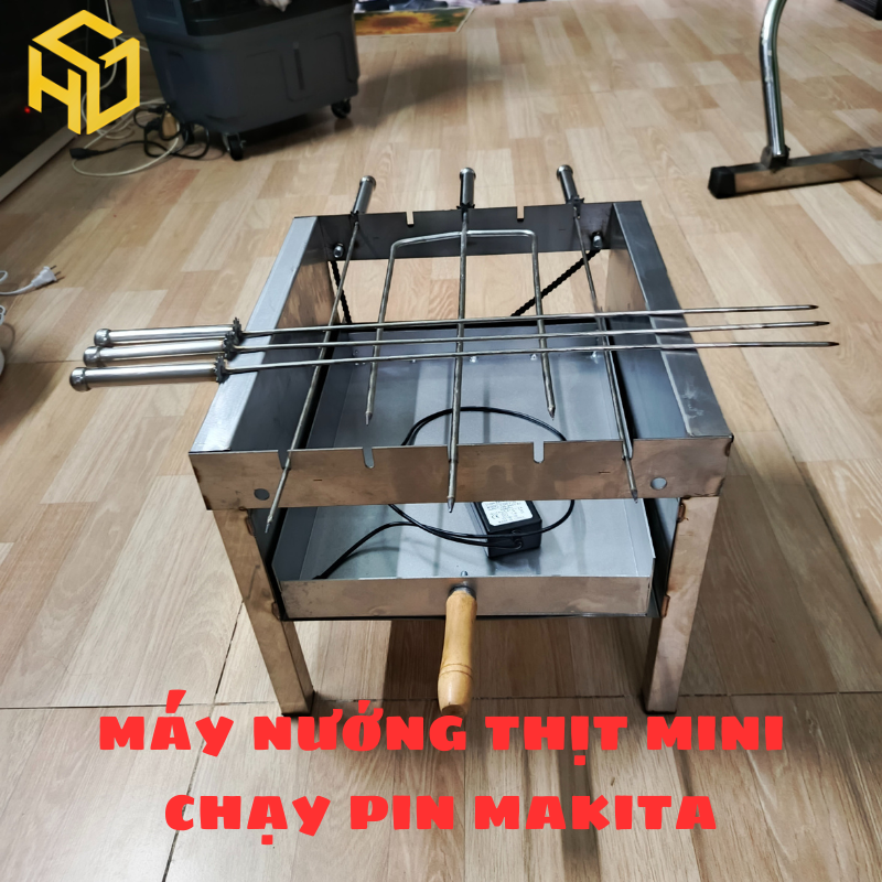 Máy Nướng Thịt Mini Tự Động Dùng Pin Makita – Tiện Lợi Cho Gia Đình Đi Cắm Trại Không Có Điện