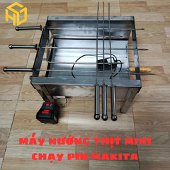 Máy Nướng Thịt Mini Tự Động Dùng Pin Makita – Tiện Lợi Cho Gia Đình Đi Cắm Trại Không Có Điện