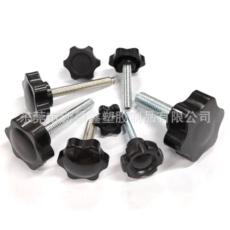 Bộ 5 Núm vặn nhựa bóng | Núm vặn tay bông mai nhựa ren M5 M6 M8