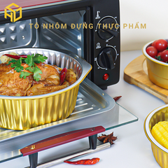 Tô nhôm (khay nhôm tròn) màu vàng cao cấp đựng thực phẩm đủ size