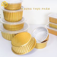 Tô nhôm (khay nhôm tròn) màu vàng cao cấp đựng thực phẩm đủ size