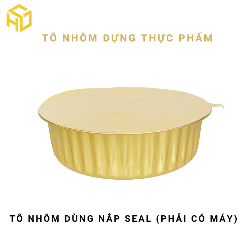 Tô nhôm (khay nhôm tròn) màu vàng cao cấp đựng thực phẩm đủ size